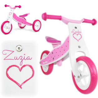 Holzlaufrad LOOK Hearts Milly Mally 2in1