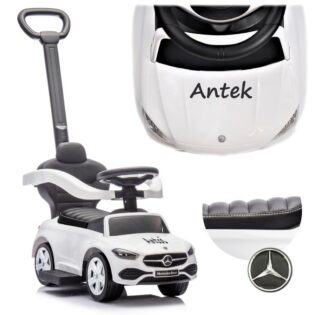 Rutschauto MERCEDES weiß C-Klasse 3in1 + Gummiräder + Kunstleder