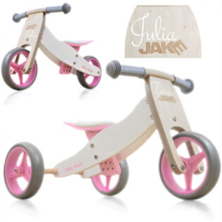 Holzlaufrad JAKE Classic Pink Milly Mally 2in1