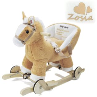 Schaukelpferd mit Rückenlehne - honigfarben