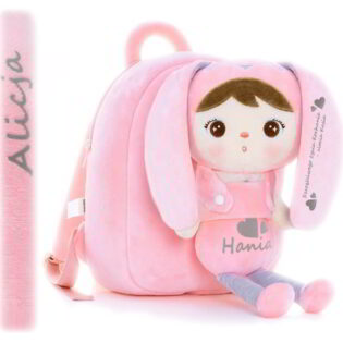 Rucksack mit Puppe Metoo - Hase rosa